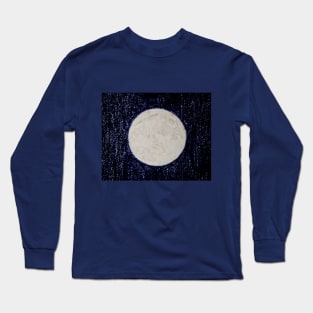 Full Moon in the Night Sky Drawing Long Sleeve T-Shirt